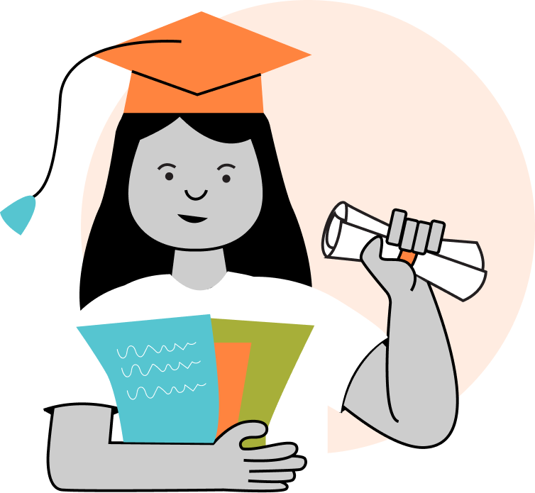Girl Graduation Illustration 1